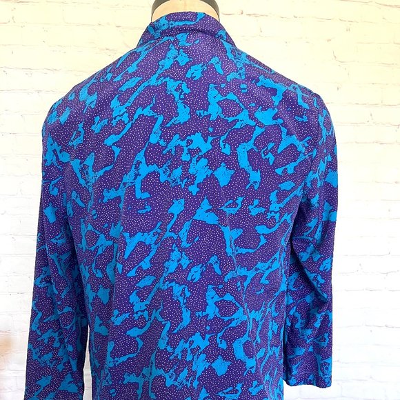 90's Funky Purple & Turquoise Lightweight Blazer - Size 16/Large - Picture 7 of 10
